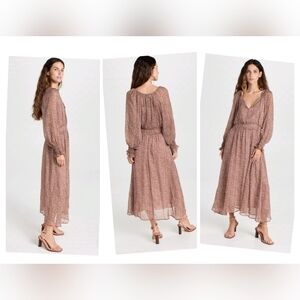 Chic Long Sleeve Brown Dress